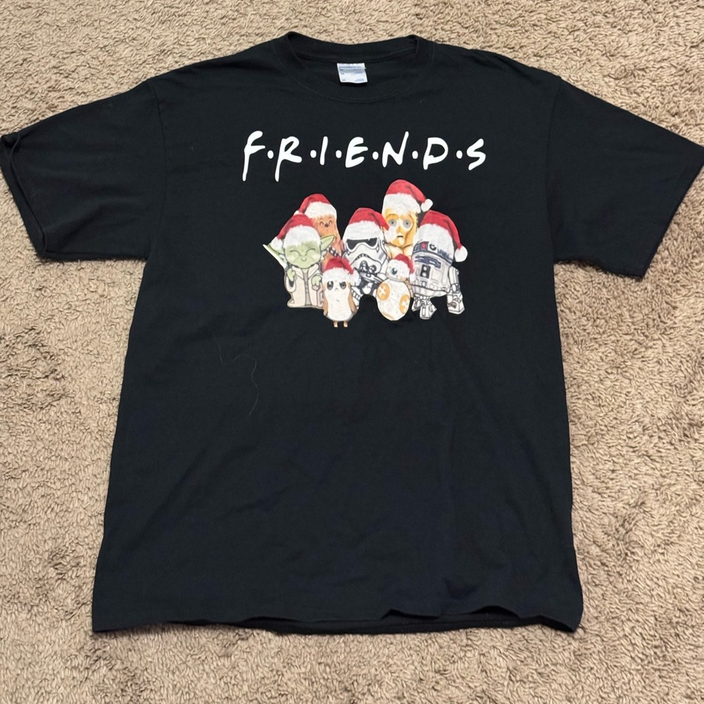 FRIENDS Star Wars Christmas Caroling Black Graphic T-Shirt
